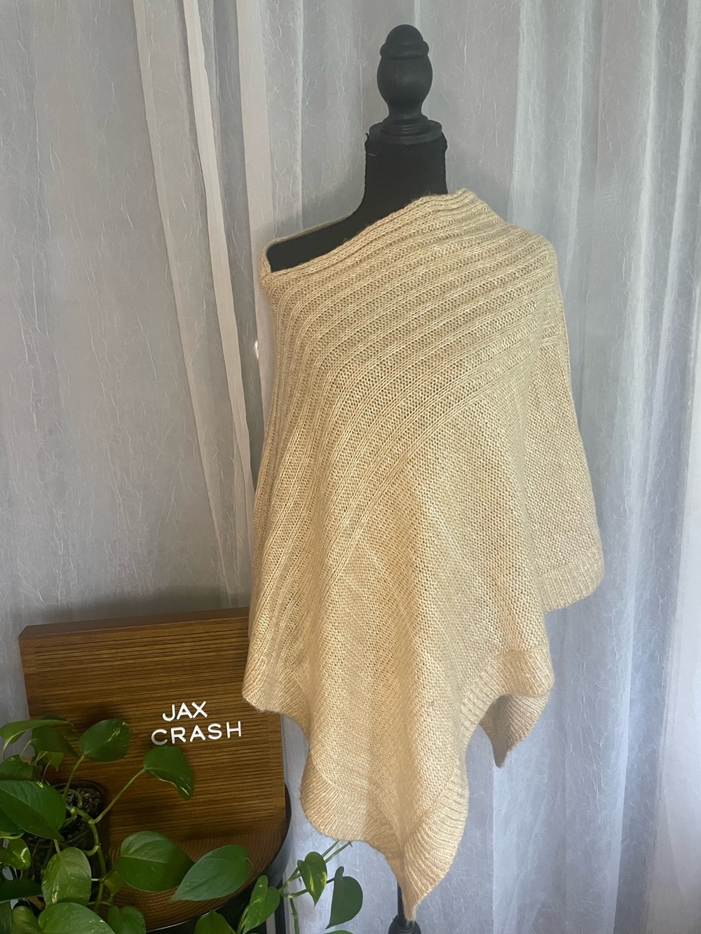 Jax Crash Cream Knit Poncho